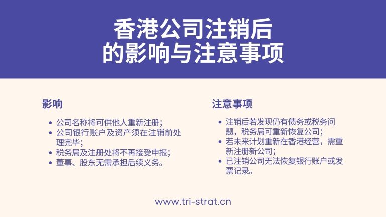 香港公司注销后的影响与注意事项